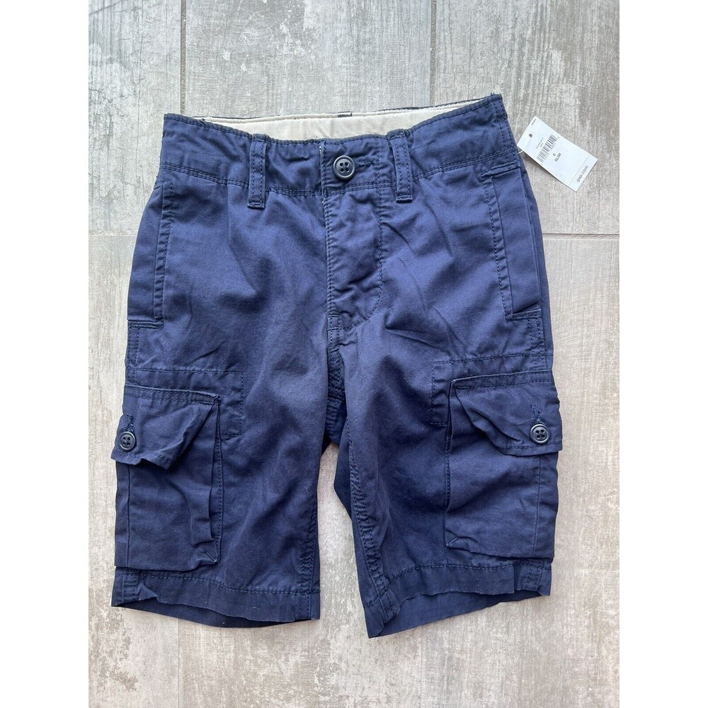 Gap Kids Toddler Boy Cargo Shorts Navy Blue Cotton Summer 6 Slim Casual Everyday
